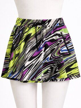 Fabletics Abstract Print Athletic Skirt w/Zipper Pockets Size Medium EUC